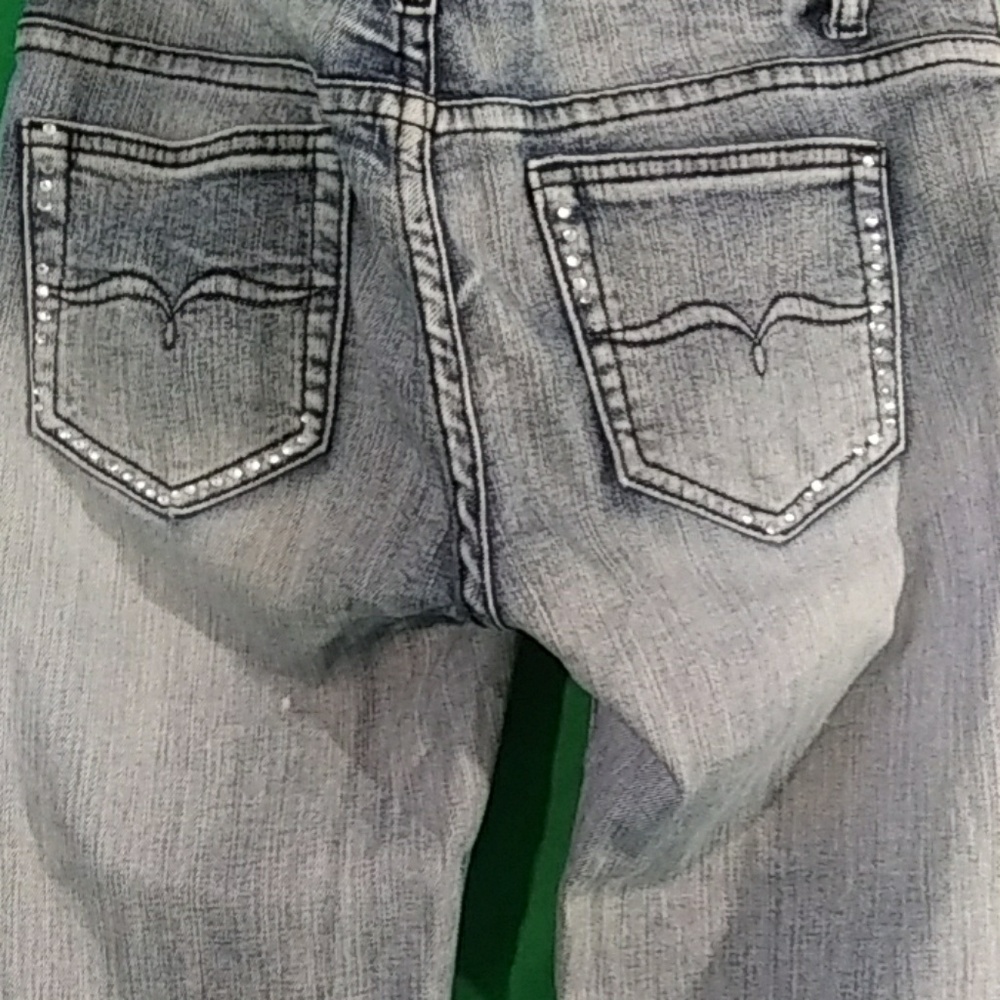 Machine destroyed ripped destructed jeans sz 31"